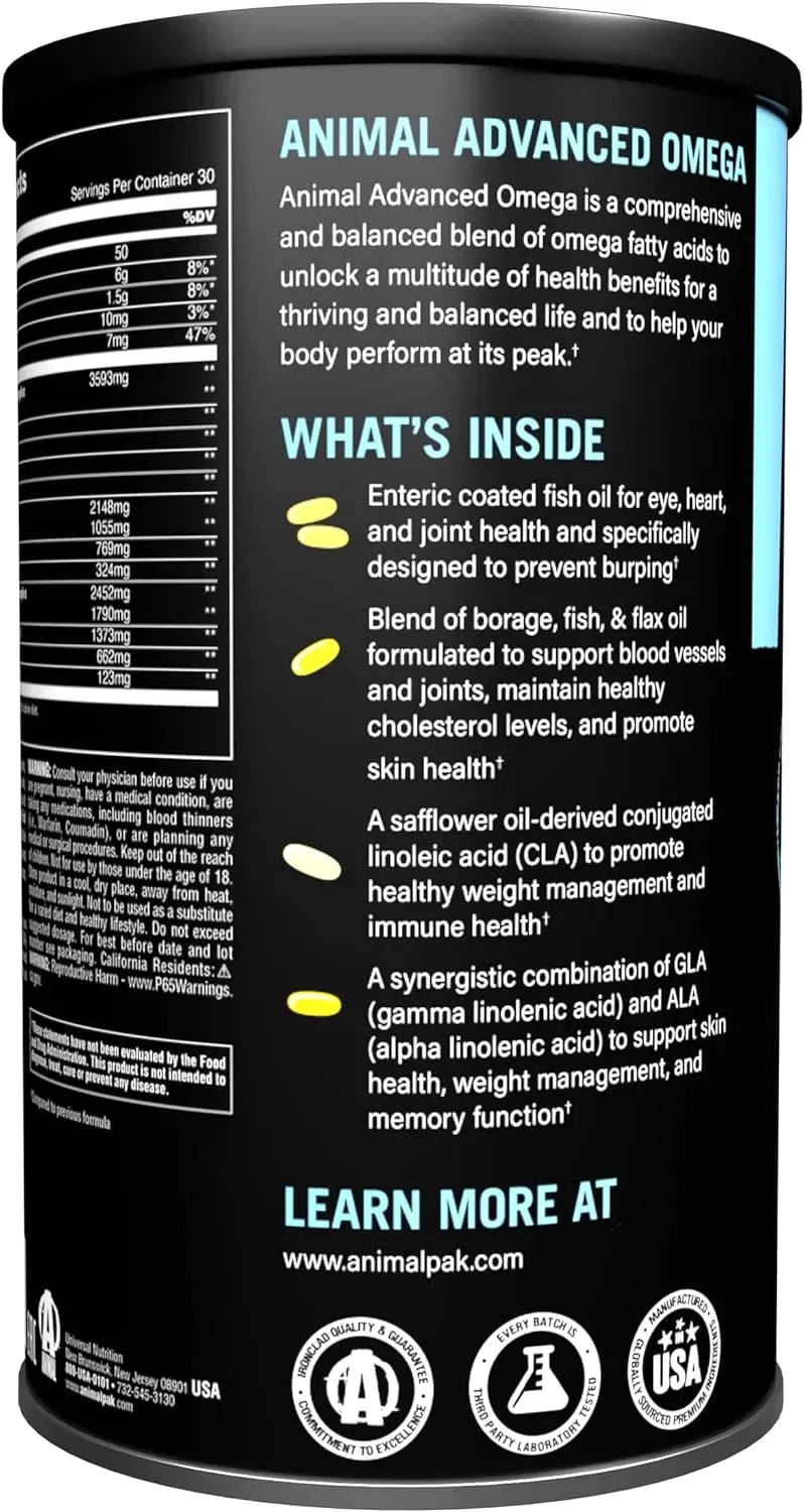 ANIMAL - Animal Advanced Omega Essential Fatty Acids 30 Paquetes - The Red Vitamin MX - Suplementos Alimenticios - {{ shop.shopifyCountryName }}