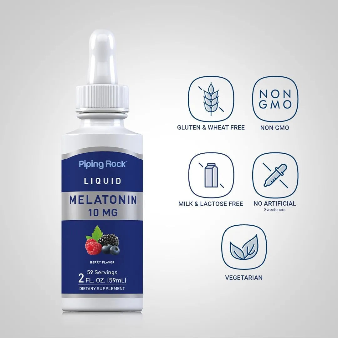 PIPING ROCK - Piping Rock Liquid Melatonin 10Mg. Berry Flavor 2 Fl.Oz. - The Red Vitamin MX - Suplementos Alimenticios - {{ shop.shopifyCountryName }}