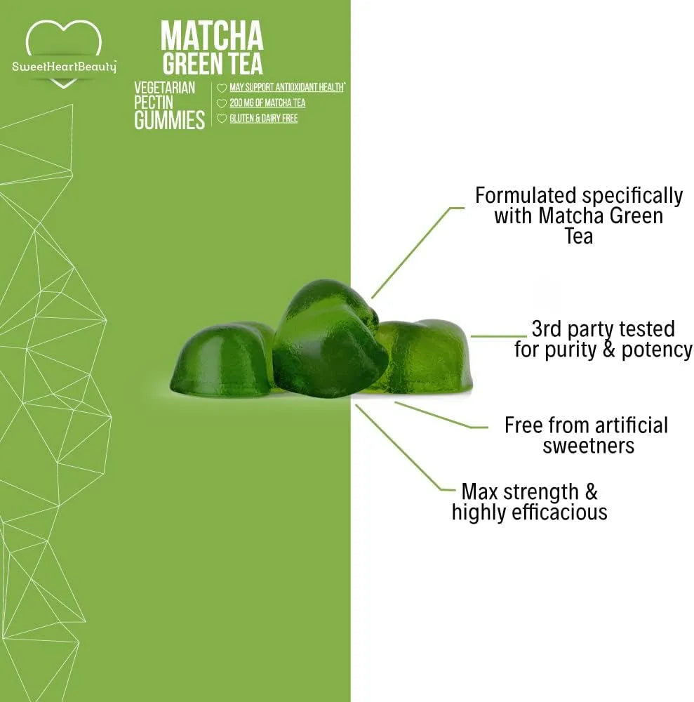 SWEETHEARTBEAUTY - SweetHeartBeauty Matcha Green Tea Extract Gummy 60 Gomitas - The Red Vitamin MX - Suplementos Alimenticios - {{ shop.shopifyCountryName }}
