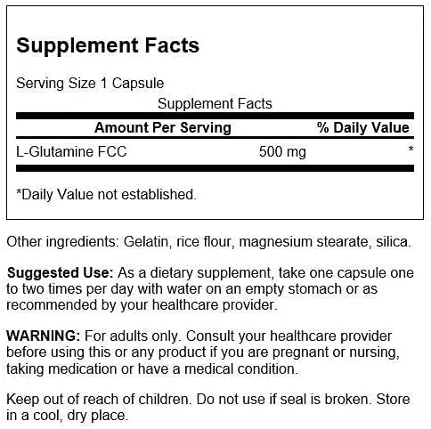 SWANSON - Swanson L-Glutamine 500Mg. 100 Capsulas 2 Pack - The Red Vitamin MX - Suplementos Alimenticios - {{ shop.shopifyCountryName }}