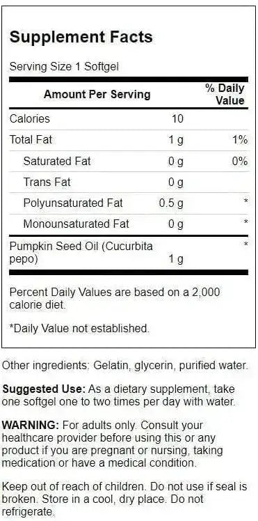 SWANSON - Swanson Pumpkin Seed Oil 1000Mg. 100 Capsulas Blandas 2 Pack - The Red Vitamin MX - Suplementos Alimenticios - {{ shop.shopifyCountryName }}