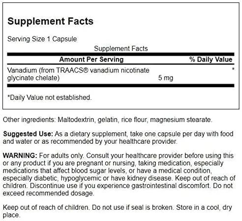 SWANSON - Swanson Albion Vanadium 5Mg. 60 Capsulas 2 Pack - The Red Vitamin MX - Suplementos Alimenticios - {{ shop.shopifyCountryName }}