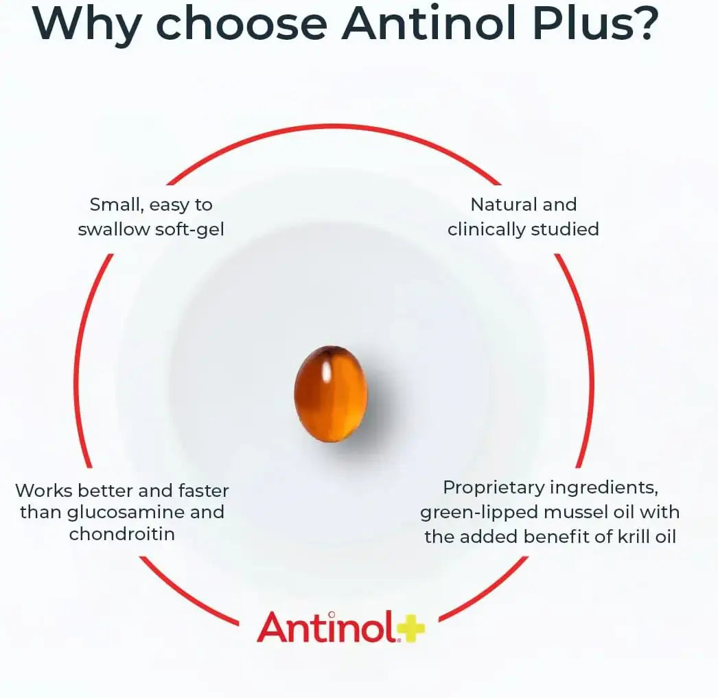 ANTINOL - Antinol Plus Mobility Hip and Joint Supplement for Dogs 60 Capsulas Blandas - The Red Vitamin MX - Cuidado De Cadera Y Articulaciones Para Perros - {{ shop.shopifyCountryName }}