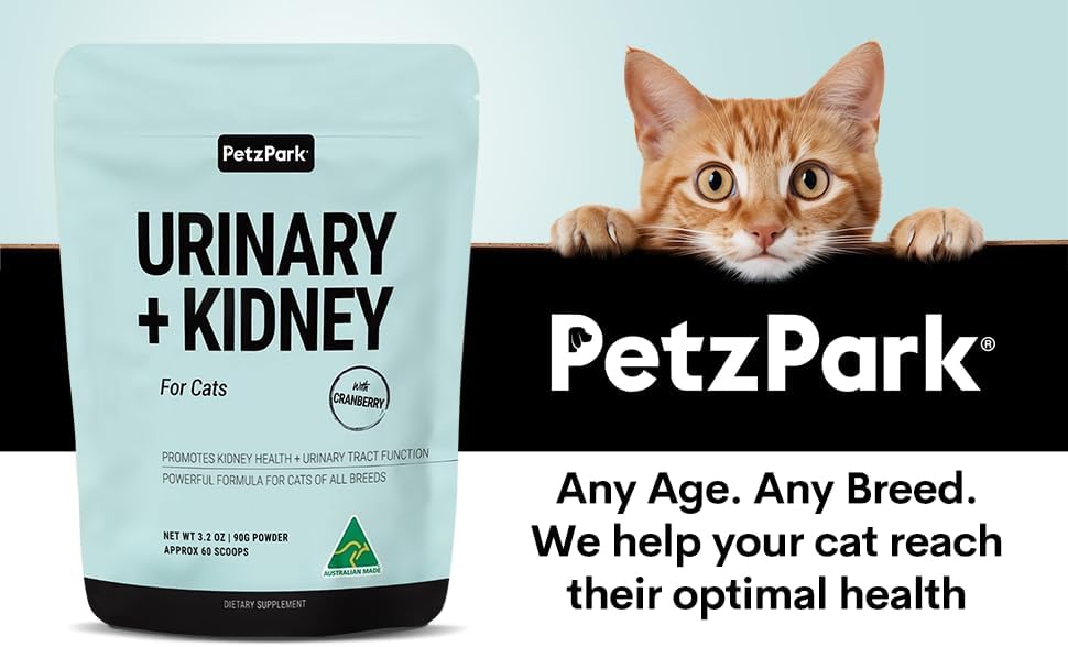Petz Park Urinary and Kidney Powder Supplement for Cats 60 Servicios 90Gr.