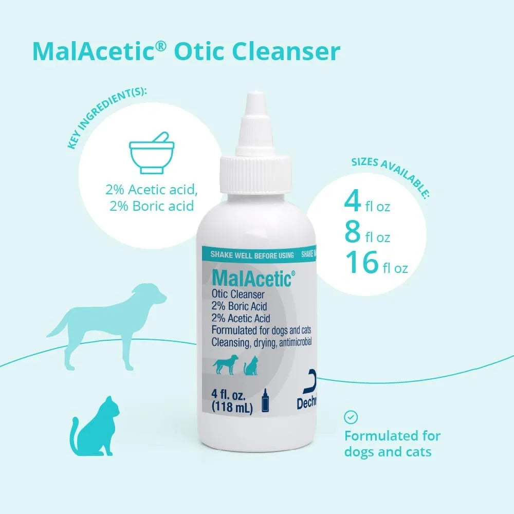 DECHRA - Dechra Malacetic Otic Cleanser for Dogs and Cats 4 Fl.Oz. - The Red Vitamin MX - Cuidado Del Oído De Perros - {{ shop.shopifyCountryName }}