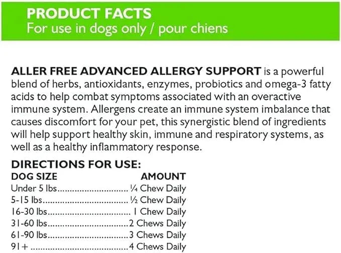 ONLY NATURAL PET - ONLY NATURAL PET AllerFree Advanced Allergy Support for Dogs 60 Masticables 2 Pack - The Red Vitamin MX - Remedios Para La Picazón De Perros - {{ shop.shopifyCountryName }}