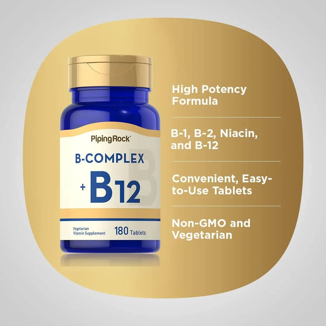 PIPING ROCK - Piping Rock Vitamin B Complex with B12 180 Tabletas - The Red Vitamin MX - Suplementos Alimenticios - {{ shop.shopifyCountryName }}