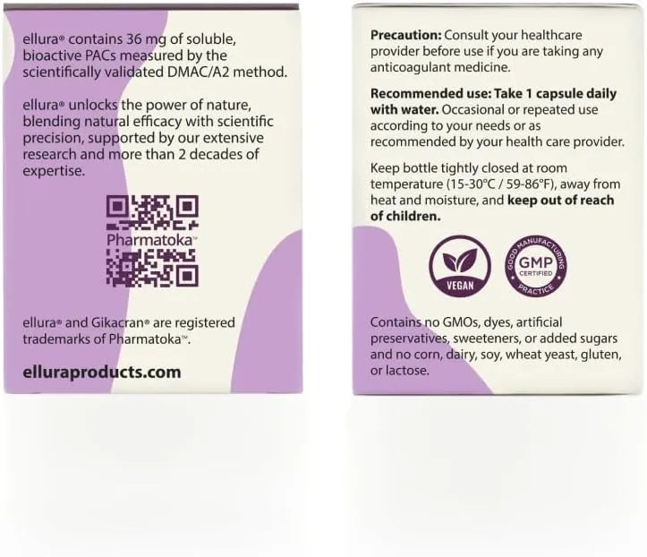 ELLURA - ellura 36Mg. Clinically Proven Soluble Bioactive PACs 30 Capsulas - The Red Vitamin MX - Suplementos Alimenticios - {{ shop.shopifyCountryName }}