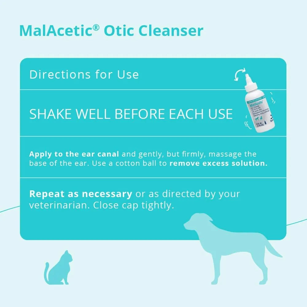 DECHRA - Dechra Malacetic Otic Cleanser for Dogs and Cats 4 Fl.Oz. - The Red Vitamin MX - Cuidado Del Oído De Perros - {{ shop.shopifyCountryName }}