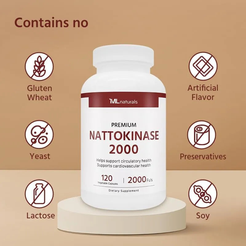 ML NATURALS - ML Naturals Premium Nattokinase 2000 FU 120 Capsulas - The Red Vitamin MX - Suplementos Alimenticios - {{ shop.shopifyCountryName }}