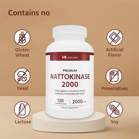 ML NATURALS - ML Naturals Premium Nattokinase 2000 FU 120 Capsulas - The Red Vitamin MX - Suplementos Alimenticios - {{ shop.shopifyCountryName }}