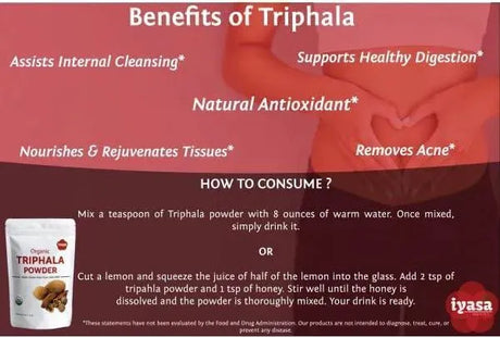 IYASA ORGANICS - Iyasa Holistics Organic Triphala Powder 227Gr. - The Red Vitamin MX - Suplementos Alimenticios - {{ shop.shopifyCountryName }}