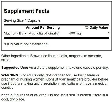 SWANSON - Swanson Magnolia Bark Antioxidant Support 400Mg. 60 Capsulas 2 Pack - The Red Vitamin MX - Suplementos Alimenticios - {{ shop.shopifyCountryName }}