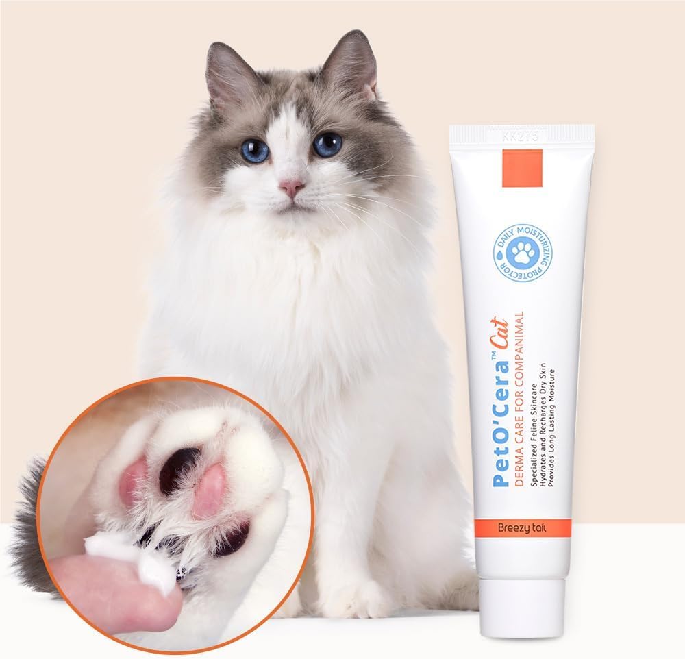 Breezytail PetO'CERA Cat Cream Hair Loss & Itch Relief for Hot Spots Rashes Allergies & Dry Skin 40Ml. 2 Pack