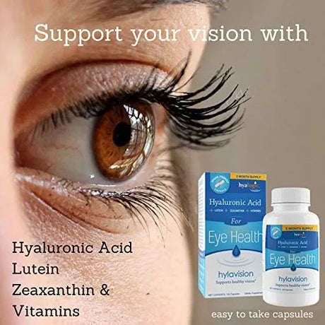 HYLAVISION - HylaVision Eye Health Hyaluronic Acid, Lutein and Zeaxanthin 120 Capsulas - The Red Vitamin MX - Suplementos Alimenticios - {{ shop.shopifyCountryName }}
