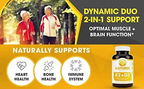 NATURES WELLNESS - Natures Wellness Vitamin K2 with D3 60 Capsulas - The Red Vitamin MX - Suplementos Alimenticios - {{ shop.shopifyCountryName }}