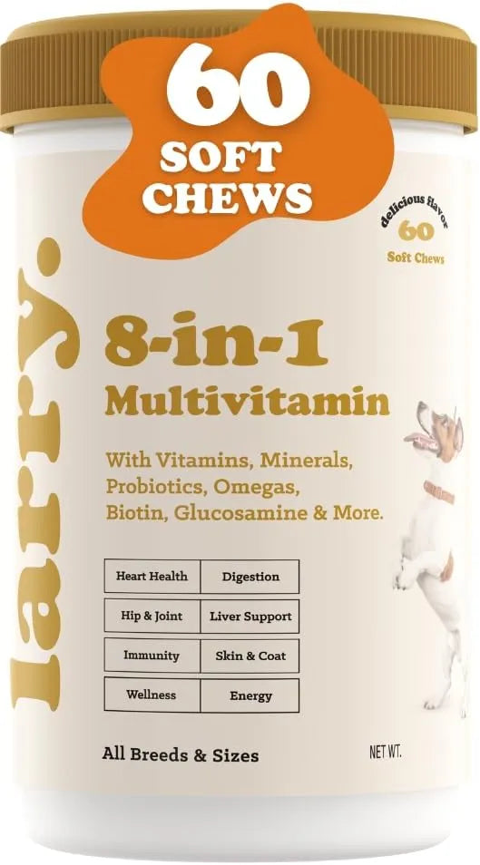 LARRY - Larry 8-in-1 Multivitamin Dog Supplement 60 Masticables - The Red Vitamin MX - Multivitamínicos Para Perros - {{ shop.shopifyCountryName }}