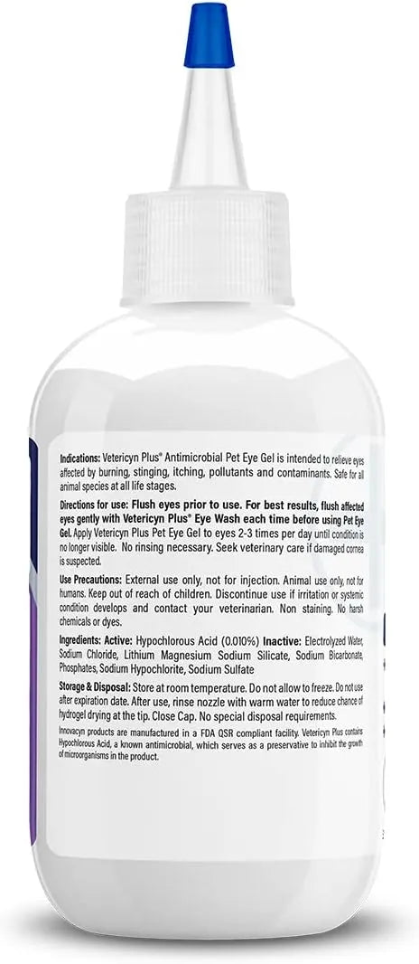 VETERICYN - Vetericyn Plus Pet Eye Gel 3 Fl.Oz. - The Red Vitamin MX - Cuidado De Los Ojos De Los Perros - {{ shop.shopifyCountryName }}