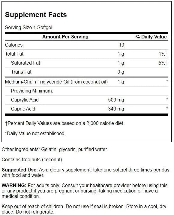 SWANSON - Swanson MCT Pure 1000Mg. 90 Capsulas Blandas - The Red Vitamin MX - Suplementos Alimenticios - {{ shop.shopifyCountryName }}