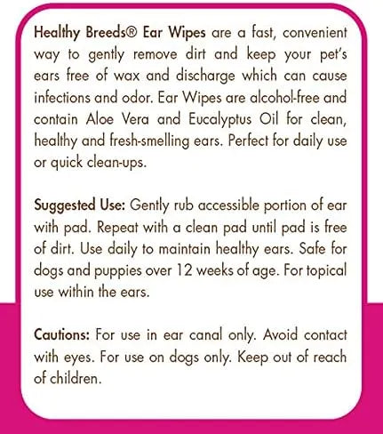 HEALTHY BREEDS - Healthy Breeds French Bulldog Ear Cleaning Wipes 100 Toallitas - The Red Vitamin MX - Cuidado Del Oído De Perros - {{ shop.shopifyCountryName }}