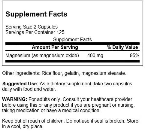 SWANSON - Swanson Magnesium Oxide 200Mg. 250 Capsulas 2 Pack - The Red Vitamin MX - Suplementos Alimenticios - {{ shop.shopifyCountryName }}