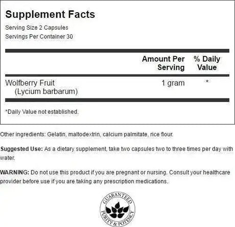 SWANSON - Swanson Goji Berry "Wolfberry" 500Mg. 60 Capsulas - The Red Vitamin MX - Suplementos Alimenticios - {{ shop.shopifyCountryName }}