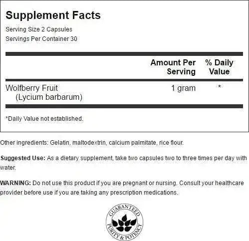 SWANSON - Swanson Goji Berry "Wolfberry" 500Mg. 60 Capsulas - The Red Vitamin MX - Suplementos Alimenticios - {{ shop.shopifyCountryName }}