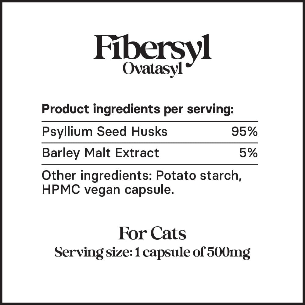 FiberSyl Ovatasyl Prebiotics for Cats Digestive Health 60 Capsulas