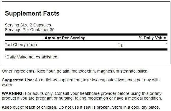 SWANSON - Swanson Tart Cherry 500Mg. 120 Capsulas - The Red Vitamin MX - Suplementos Alimenticios - {{ shop.shopifyCountryName }}