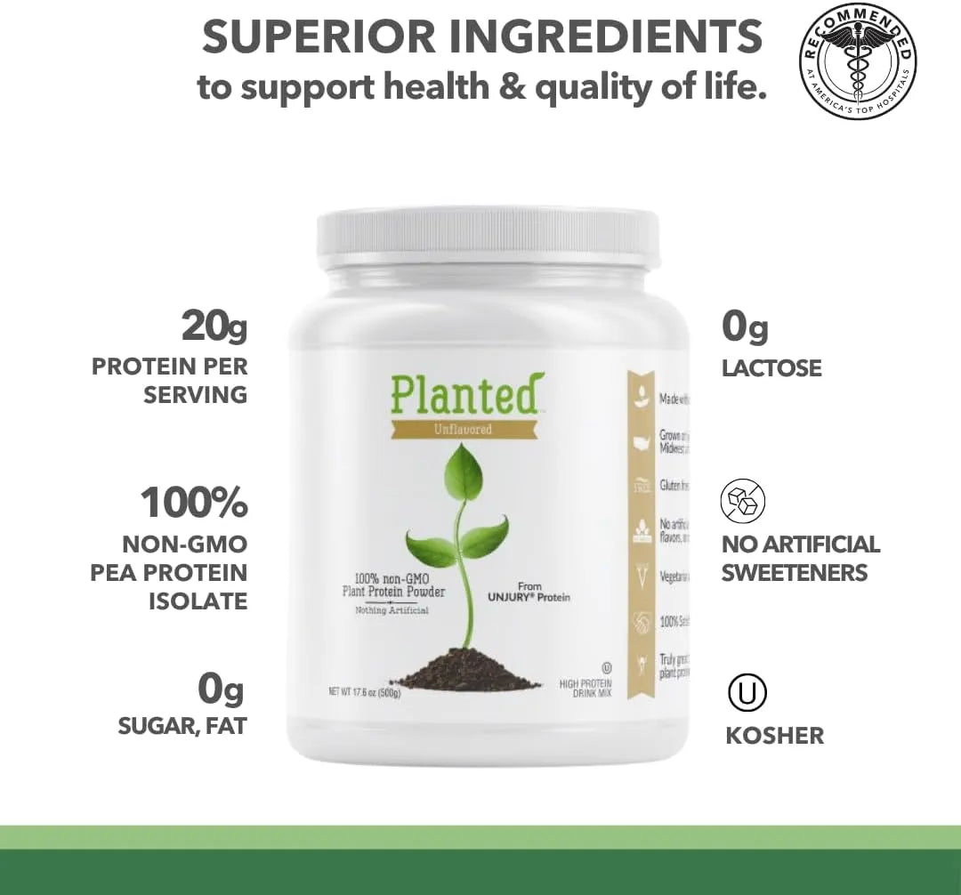 PLANTED - Planted Vegan Protein Powder Unflavored 20 Servicios 500Gr. - The Red Vitamin MX - Suplementos Alimenticios - {{ shop.shopifyCountryName }}