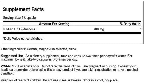 SWANSON - Swanson D-Mannose 700Mg. 60 Capsulas - The Red Vitamin MX - Suplementos Alimenticios - {{ shop.shopifyCountryName }}