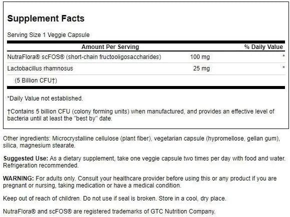 SWANSON - Swanson Lactobacillus Rhamnosus with FOS 60 Capsulas - The Red Vitamin MX - Suplementos Alimenticios - {{ shop.shopifyCountryName }}