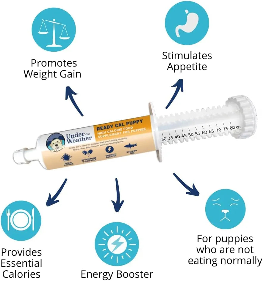 UNDER THE WEATHER - Under the Weather Pet Ready Cal for Puppies 100cc High Calorie - The Red Vitamin MX - Multivitamínicos Para Perros - {{ shop.shopifyCountryName }}