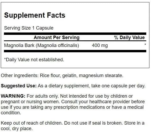 SWANSON - Swanson Magnolia Bark Antioxidant Support 400Mg. 60 Capsulas - The Red Vitamin MX - Suplementos Alimenticios - {{ shop.shopifyCountryName }}