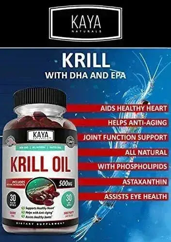 KAYA NATURALS - Kaya Naturals Antarctic Krill Oil 500Mg. 60 Capsulas Blandas - The Red Vitamin MX - Suplementos Alimenticios - {{ shop.shopifyCountryName }}