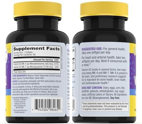 InnovixLabs Full Spectrum Vitamin K2 90 Capsulas