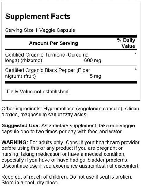 SWANSON - Swanson Turmeric & Black Pepper 60 Capsulas - The Red Vitamin MX - Suplementos Alimenticios - {{ shop.shopifyCountryName }}