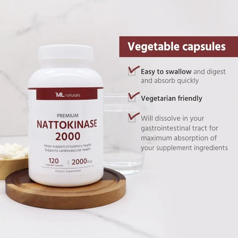 ML NATURALS - ML Naturals Premium Nattokinase 2000 FU 120 Capsulas - The Red Vitamin MX - Suplementos Alimenticios - {{ shop.shopifyCountryName }}