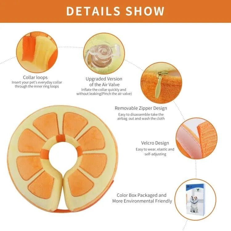 IEUUMLER - IEUUMLER Inflatable Recovery Dog Collar ORANGE LARGE Neck:14''-17'' - The Red Vitamin MX - Collares y Conos De Recuperación Para Perros - {{ shop.shopifyCountryName }}