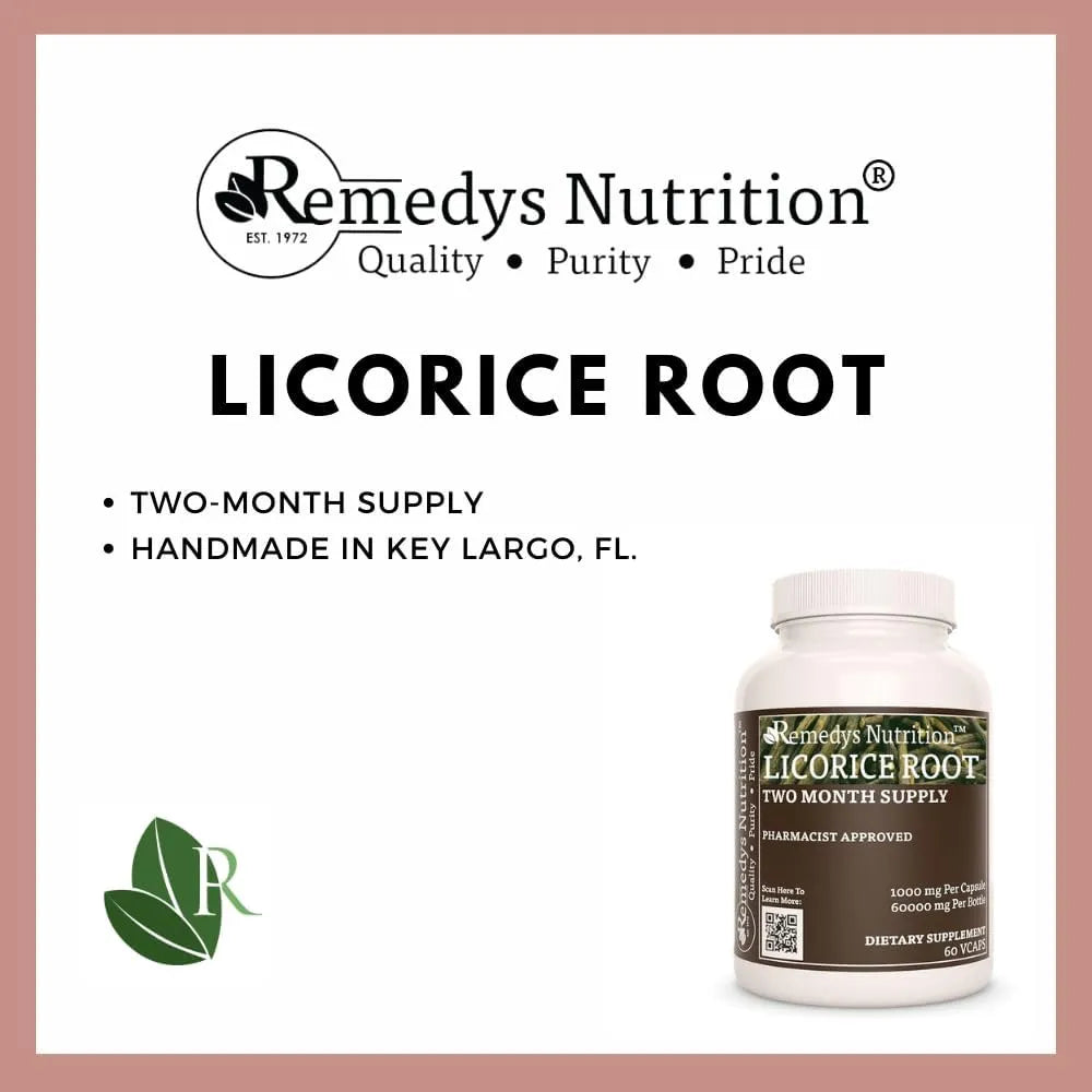 REMEDY'S NUTRITION - Remedy's Nutrition Licorice Root 1000Mg. 60 Capsulas - The Red Vitamin MX - Suplementos Alimenticios - {{ shop.shopifyCountryName }}