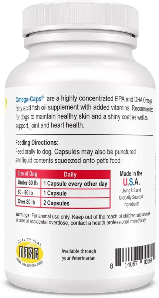 OMEGA-CAPS ES - OMEGA-CAPS ES Omega-Caps High Potency Snip Tips for Medium to Large Breeds 60 Capsulas - The Red Vitamin MX - Aceite De Pescado Para Perros - {{ shop.shopifyCountryName }}