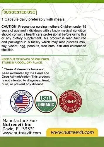 NUTREEVIT - NutreeVit Pure Organic Kelp 500Mg. 100 Capsulas - The Red Vitamin MX - Suplementos Alimenticios - {{ shop.shopifyCountryName }}