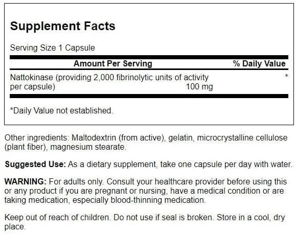 SWANSON - Swanson Nattokinase 2000 Fibrinolytic Units 100Mg. 30 Capsulas - The Red Vitamin MX - Suplementos Alimenticios - {{ shop.shopifyCountryName }}