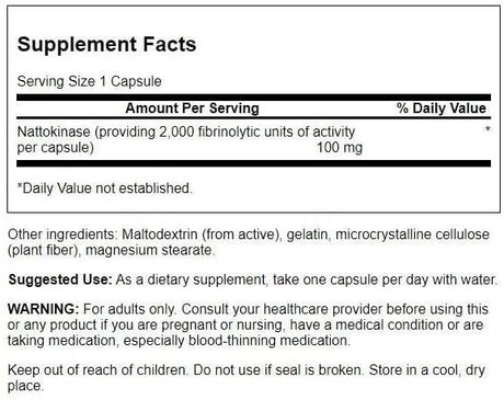 SWANSON - Swanson Nattokinase 2000 Fibrinolytic Units 100Mg. 30 Capsulas - The Red Vitamin MX - Suplementos Alimenticios - {{ shop.shopifyCountryName }}