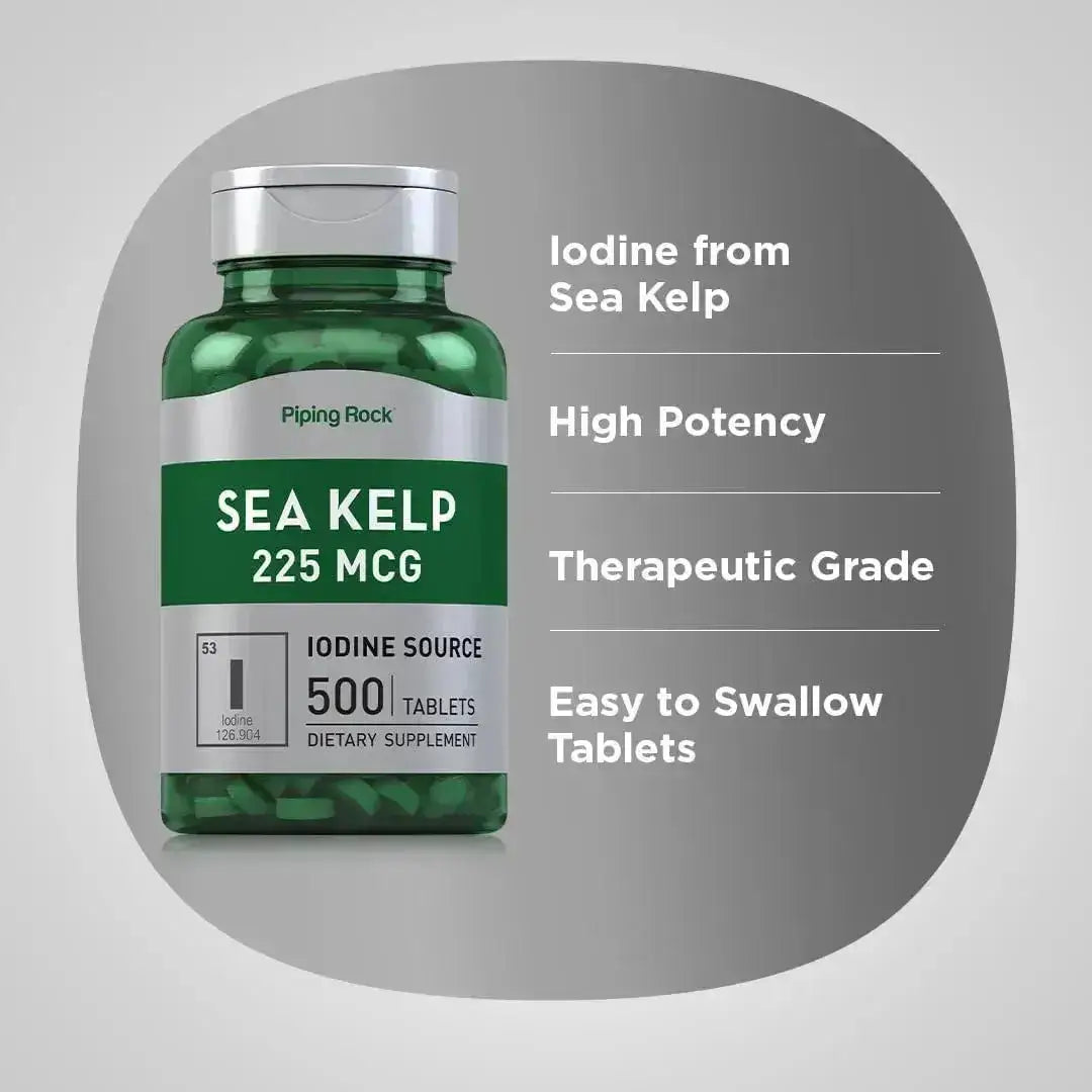 PIPING ROCK - Piping Rock Sea Kelp 225mcg 500 Tabletas - The Red Vitamin MX - Suplementos Alimenticios - {{ shop.shopifyCountryName }}