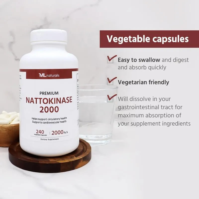 ML NATURALS - ML Naturals Premium Nattokinase 2000 FU 240 Capsulas - The Red Vitamin MX - Suplementos Alimenticios - {{ shop.shopifyCountryName }}