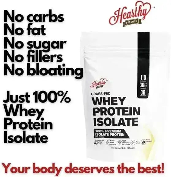 HEARTHY FOODS - Hearthy Foods Grass Fed Whey Protein Isolate Unflavored 907Gr. - The Red Vitamin MX - Suplementos Alimenticios - {{ shop.shopifyCountryName }}