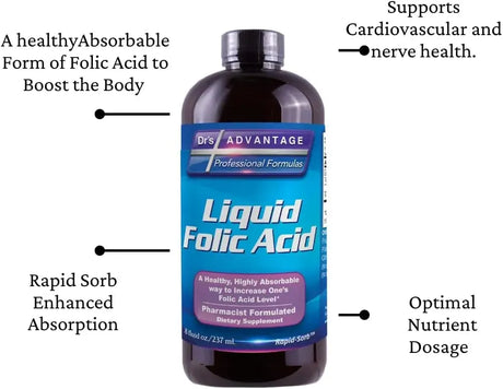 DR'S ADVANTAGE - Dr's Advantage Liquid Folic Acid 800mcg 237Ml. - The Red Vitamin MX - Suplementos Alimenticios - {{ shop.shopifyCountryName }}