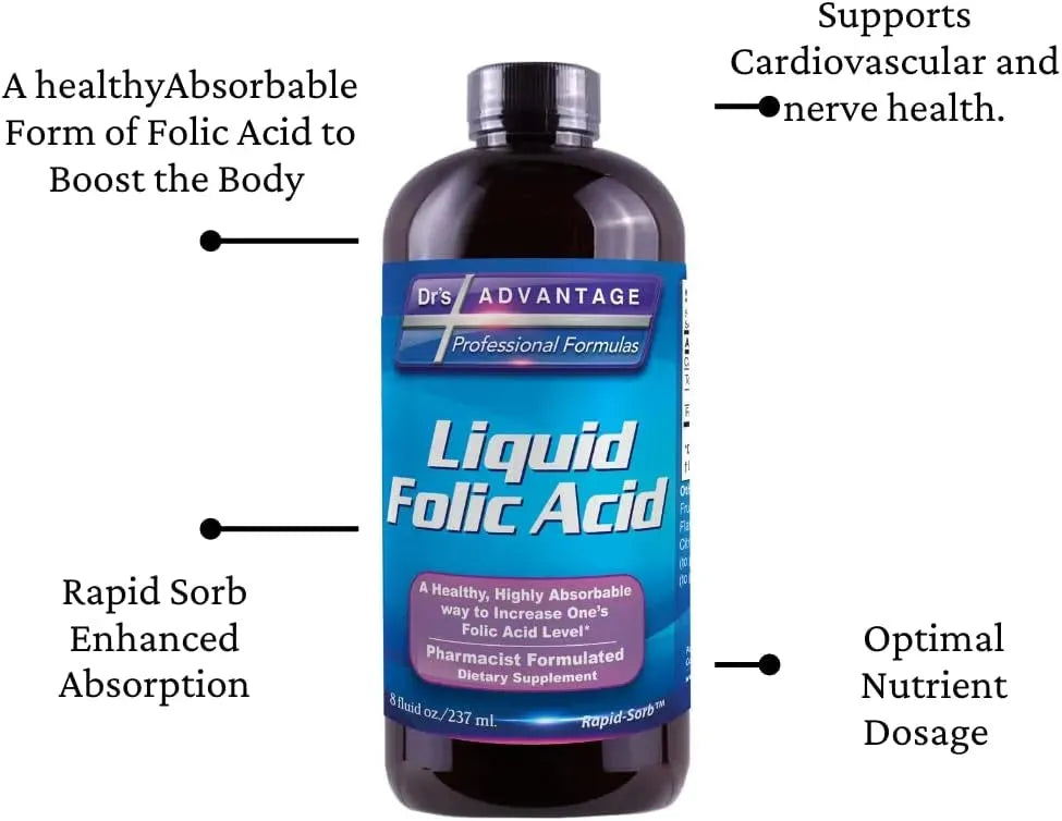 DR'S ADVANTAGE - Dr's Advantage Liquid Folic Acid 800mcg 237Ml. - The Red Vitamin MX - Suplementos Alimenticios - {{ shop.shopifyCountryName }}