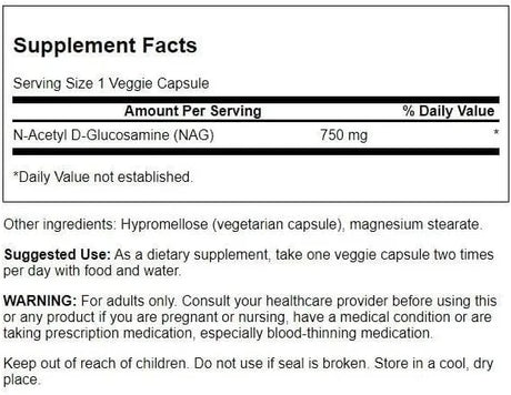 SWANSON - Swanson N-Acetyl D-Glucosamine N-A-G 750Mg. 60 Capsulas - The Red Vitamin MX - Suplementos Alimenticios - {{ shop.shopifyCountryName }}